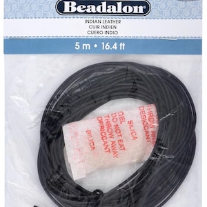 Artistic Wire Beadalon Indian Leather 1-1/2mm Black, 5-Meter
