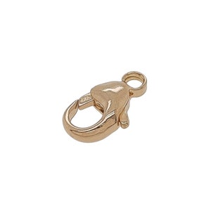 14K Solid Yellow Gold Teardrop Lobster Clasp with Ring