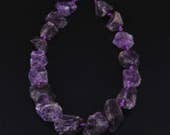 Natural Raw Amethyst Quartz Rough Nugget Beads Pendant,Drilled Large Purple Crystal,Rough Chunks Gemstones Loose Beads Necklace Making Craft