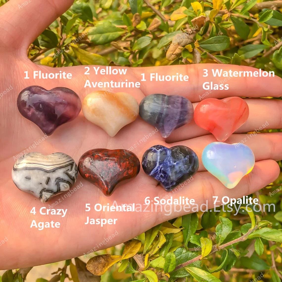 1 Inches Mini Crystal Heart,gemstone Puffy Heart Shaped,crystal