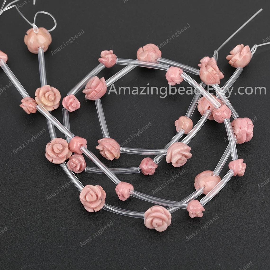 Hebra De Cuentas En Forma De Flor De Piedra Preciosa Natural