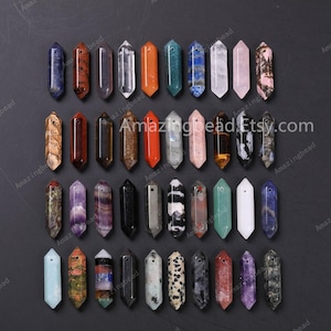 59 kinds,Top Drilled Crystal Point Beads,Healing Gemstone Pendant,Double points,Terminated Point Bead,Healing Crystal Beads Bulk Supplier