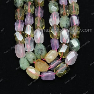 Wholesale Mixed Gemstone Faceted Nugget Beads,Raw Crystal Quartz Prehnite Loose Pendant Necklace DIY