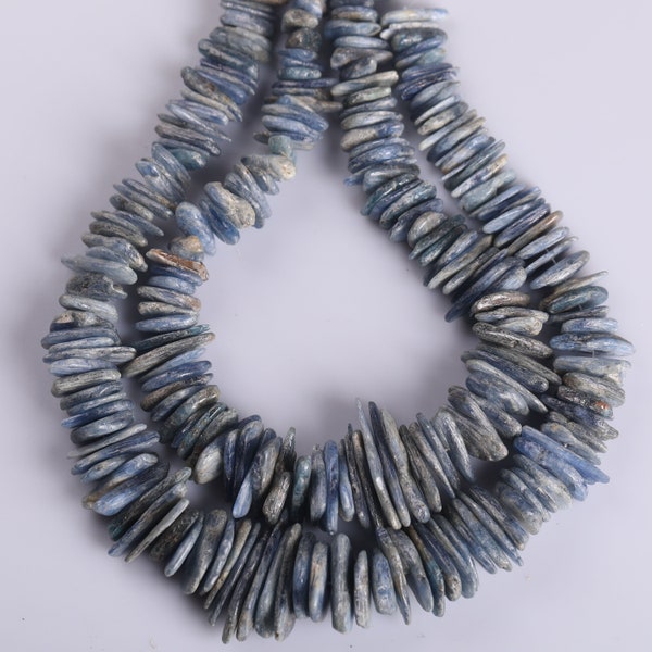 Slice Freeform Slab Beads Blue Kyanite Centre Drilled Pendants Beaded Jewelry strand,Raw Kyanite ,Natural gemstone pendant necklace .