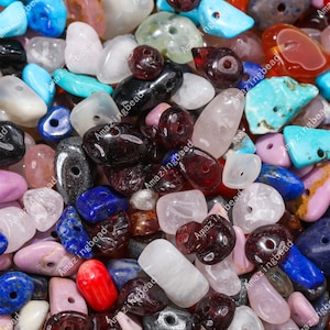 Natural Gemstone Nugget Chip Beads Wholesale Mixed Stone,Loose Beads ,Crystal Center Drilled beads ,Amethyst,Rose quartz ,For Jewelry Making