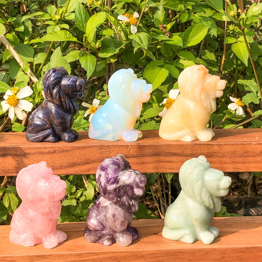 2.2 Inchcrystal Decor ,quartz Lion,carved Lion,crystal Carving,crystal