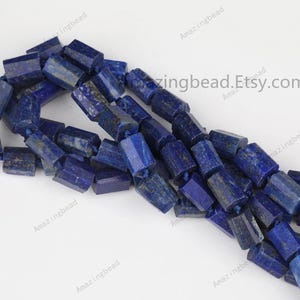 Lapis Lazuli Gemstones Drilled Tube Beads Pendant Necklace strand,Lapis Faceted Cylinder Beads Charms Handmade Necklace Wholesale