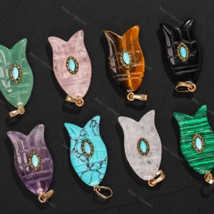 Stone carved fish charm - Etsy 日本
