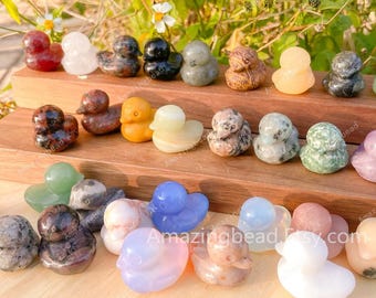 1.2inches 30 Kind Quartz Crystal Duck Carving,Crystal Animal,Gemstone Duck,Home Decoration,Reiki Healing,Mineral Specimen,Crystal Decor Gift