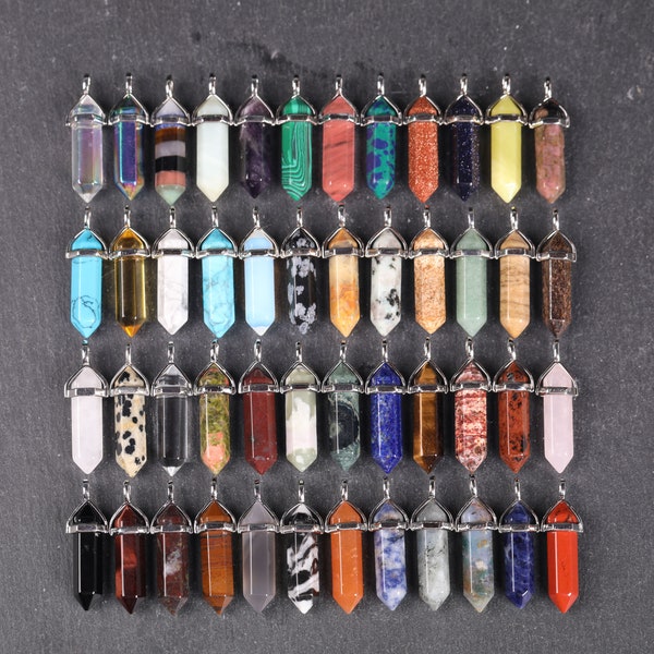 Wholesale Bulk Point DIY Pendant .Crystal Pointed Pendant, Nature Gemstone Pendant, Healing Crystal, Crystal Pencil Point Pendant necklace .