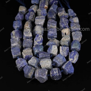 Hot Sale Natural Lapis Lazuli Nuggets Beads,Large Size,Rough Chunk Blue Lapis Loose Beads,DIY Pendants Necklace Jewelry Supplies,15.5inches