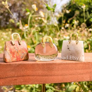1 inches Mini Crystal Purse Carving - Crystal Handbag Pendant - Gemstone Bags - Bag Necklace Charm-Crystal Decor-Crystal Bag Gift for Her