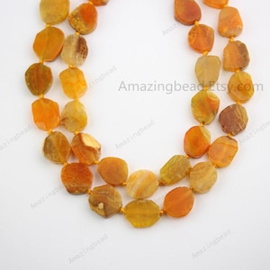 Orange Dragon Veins Agate Slab Slice Beads Strand,Middle Drilled Loose Beads Charms Jewelry Making