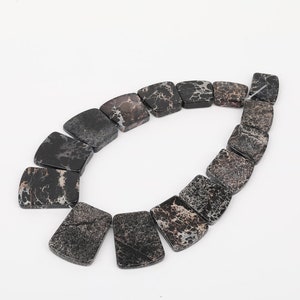 1strand Slabs Black Sea Sediment Jasper Necklace Set,Top Drilled Graduated Emperor Stones Loose Beads Crafts Necklace Jewlery Supplies
