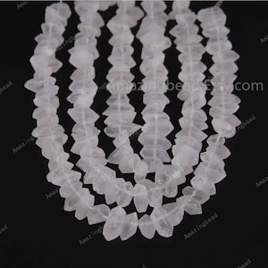 Rough White Quartz Center Drilled Faceted Nugget Beads Craft Bracelet,Raw Crystals Cut Double Stick Points Pendants Findings Jewelry Bulk