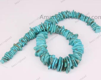 Approx 130pcs/strand,Freeform Spacer Heishi Light Blue Magnesite Turquoise Beads Charm,Natural Howlite Turquoise Slab Disc Beads Pendant