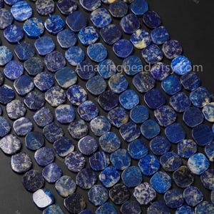 Lapis lazuli Irregular coin beads, Mini slice beads, Lapis lazuli heishi beads, Flat round beads, Smooth Stone Bead Peadant Necklace Jewelry