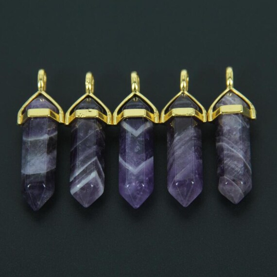 Natural Amethyst Pendant For Women February Mixed Shape Jewelry Chakra Healing Necklace Fashion Faceted