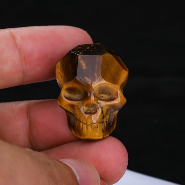 Tiger Eye Skull Pendants for Jewelry Making,Natural Quartz Crystal Skull Head,Drilled Holes Skull Charms DIY Wholesale