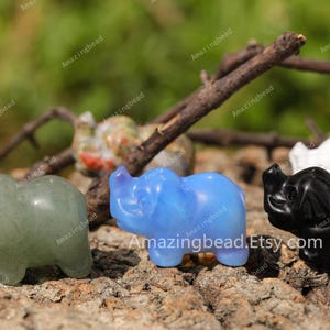 1inches 9 Kind Stone Blue Opalite Carved Elephant,Crystal Quartz Animal Elephant Decor,Desk Decoration,Healing Crystal Statue,Best Gifts