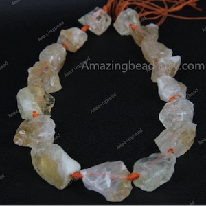15.5 inches of strand Citrine Quartz Drilled Nugget Beads Beading Jewelry Supplies,Rough Quartz Raw Crystals Natural Stones Slab Pendants