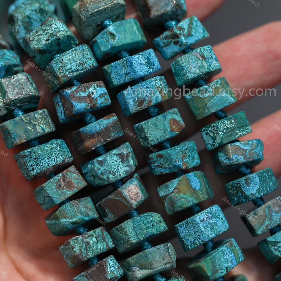 Genuine Ocean Jasper Coin Spacer Bead, Faceted Hexagonal Cylindrical ...