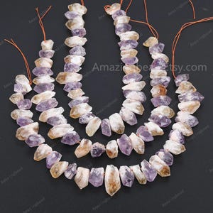 Rough Amethyst Citrine  Block Hole Beads ,Raw Amethyst Chunk,Irregular Block Rough Crystals,Citrine amethyst mixed jewelry