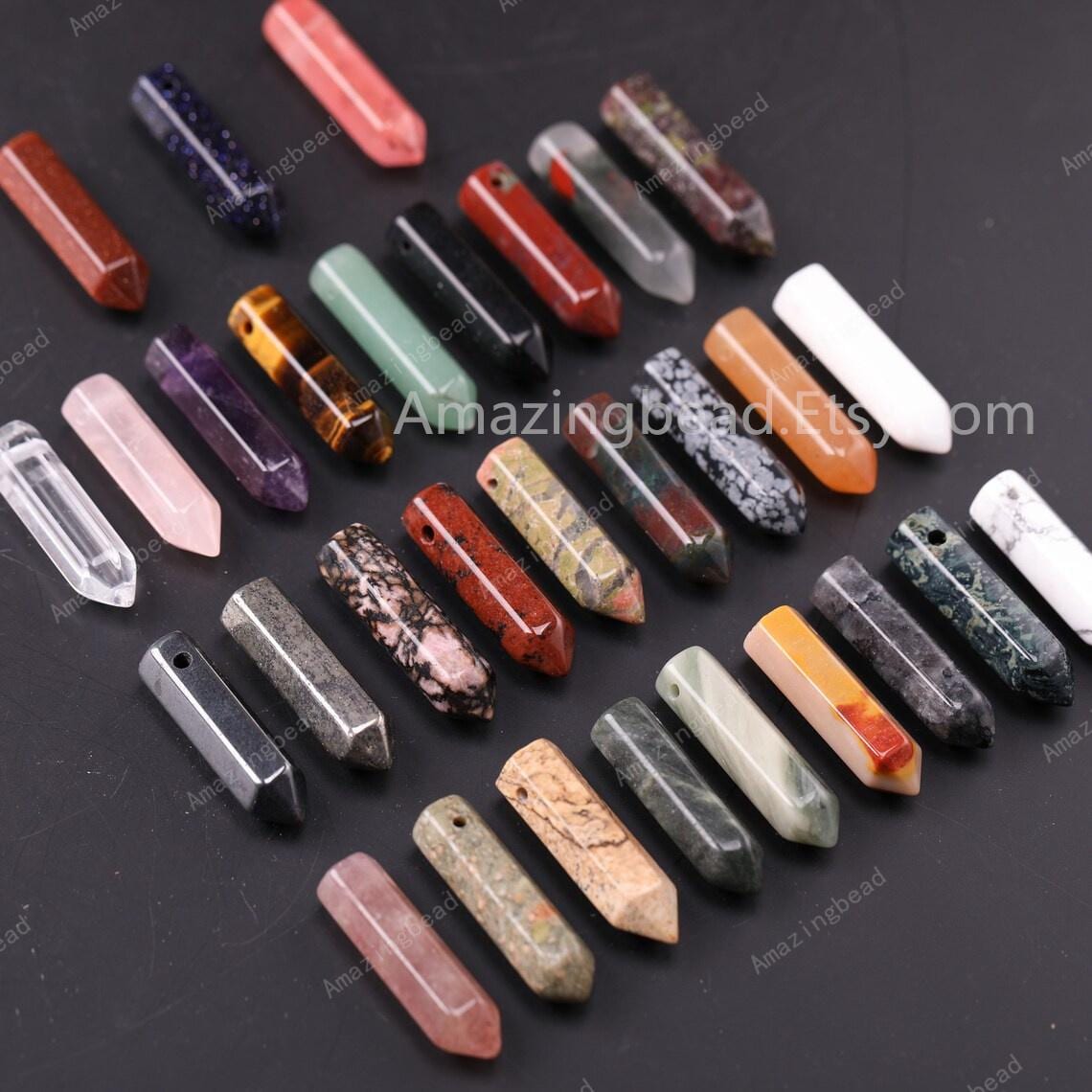 Wholesale Bulk Point DIY Pendant .Crystal Tower Pendant, Natural Gemstone Pendant, Healing Crystal, Crystal Pencil Point necklace pendants .