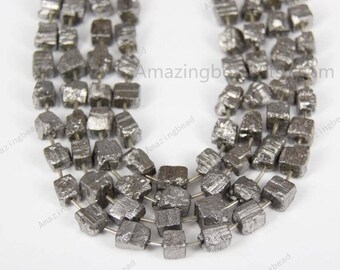 Lot D'environ 50 Perles Pyrite - Chips 4-6mm Doré - Pour Création Bijoux