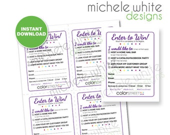 Door Prize, Lead Slip, Vendor Event, Color Street Nails - PRINTABLE
