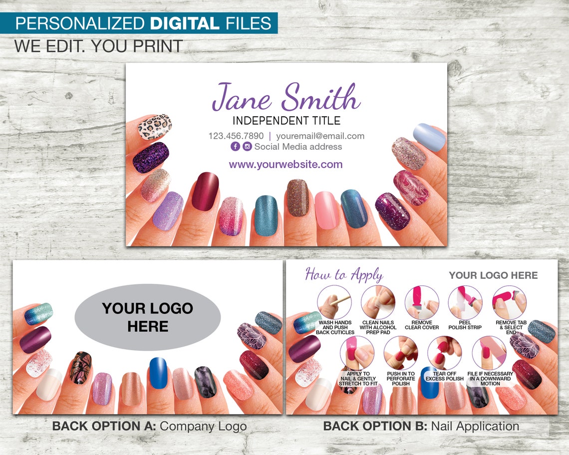 Personalized Business Card For Nail Art Direct Sales Small Etsy natasha-essentials-business-card-design-nail-art-and-beauty