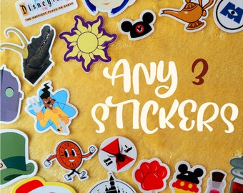 Choose Any 3 Stickers / Disney food drinks snacks stickers/ Dole whip laptop decals/ hydroflask water bottle bullet journal planner sticker