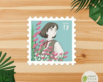 Young Howl Postage Stamp Sticker | Howl's Moving Castle Sticker | Studio Ghibli Sticker | Howl Sticker