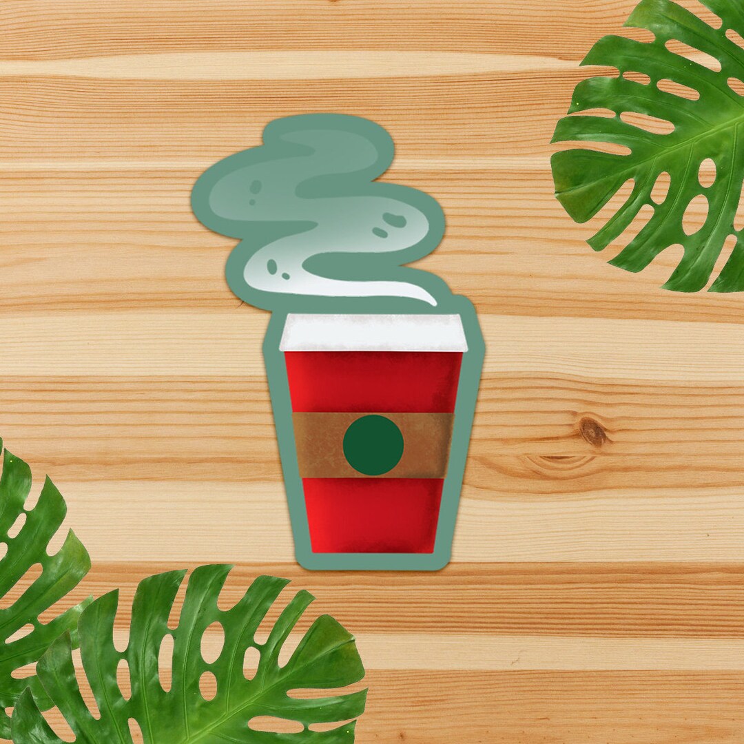Coffee Cup Sticker Starbucks Cup Sticker Holiday Coffee Mug Starbucks Sticker Premium Sticker Etsy