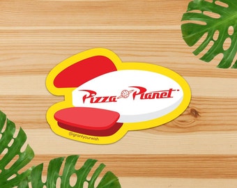 Pizza Planet Sticker | Toy Story Stickers | Rocket Ship Stickers | Premium Stickers