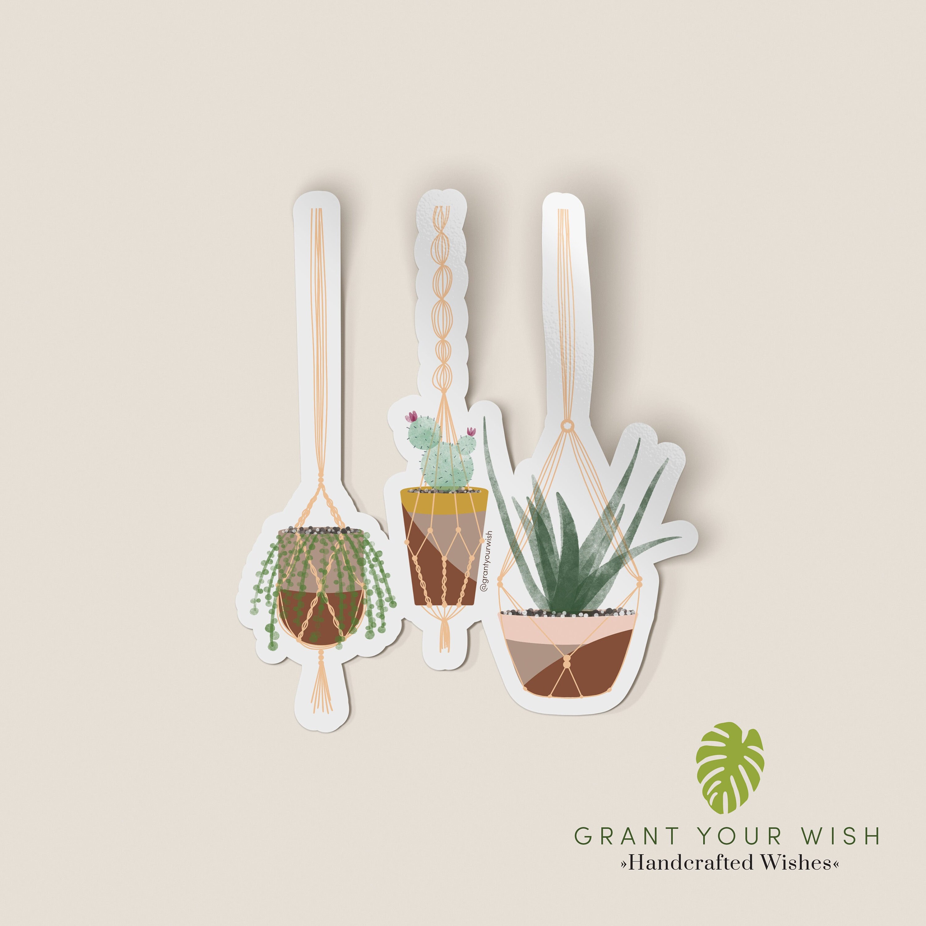 Macrame Planter Sticker - Etsy