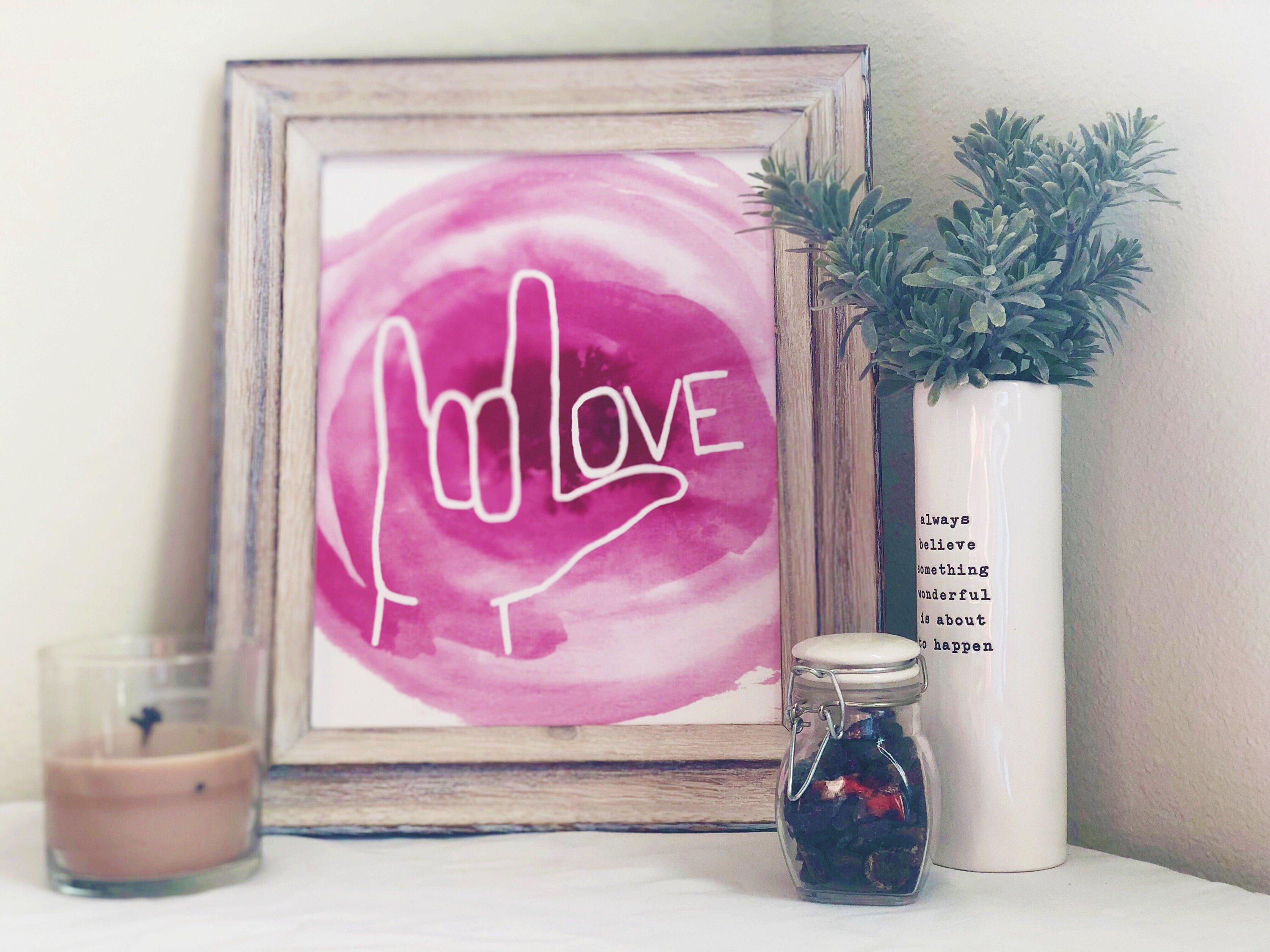 I Love You Sign Language Watercolor Art Print Wall Decor Etsy