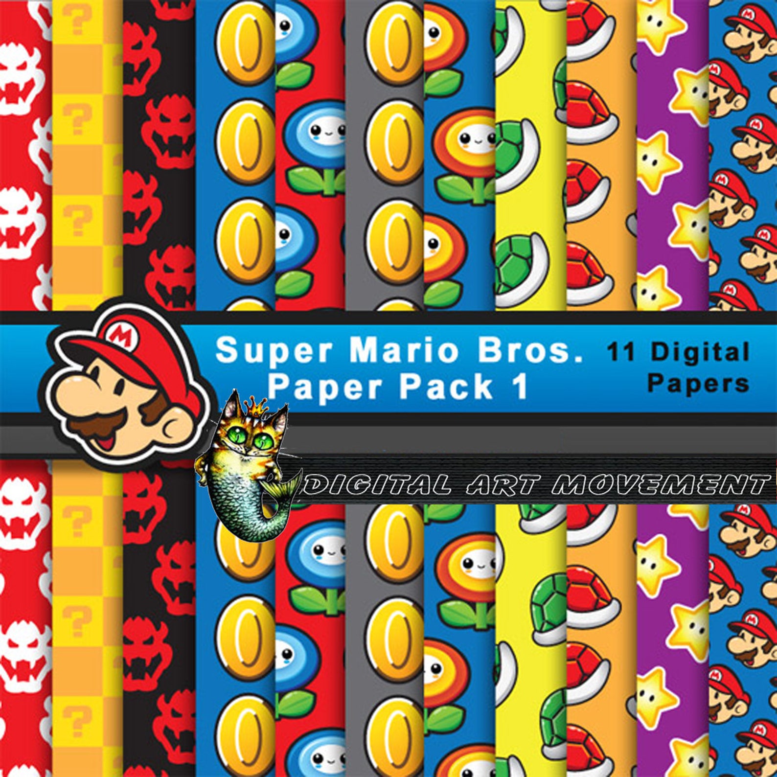 Super Mario Wallpaper.Super Mario some Seamless PatternsSuper | Etsy