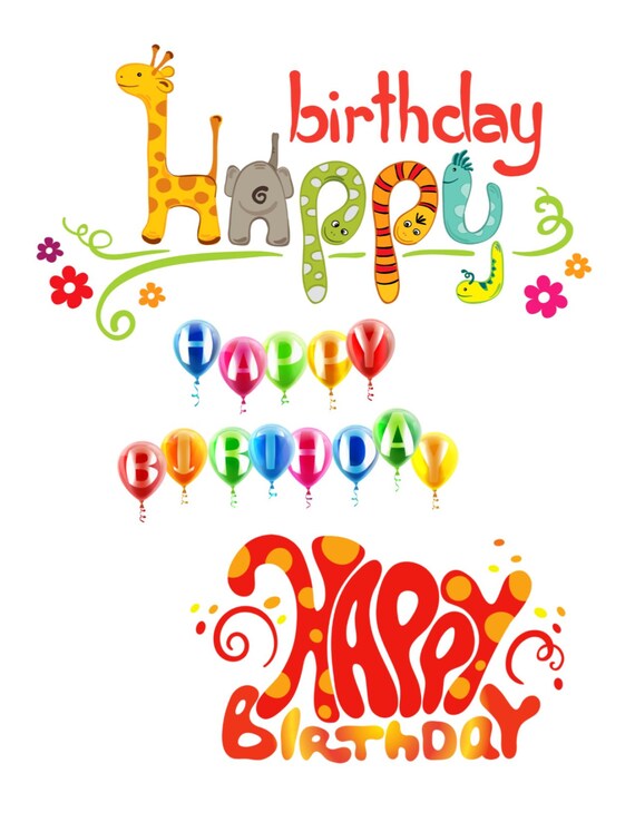 Happy Birthday Image 65 Pack Cliparts Large Cliparts Full Etsy