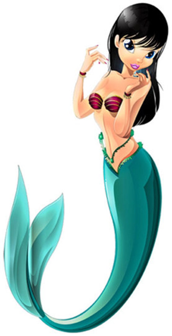 mermaid image mermaid cutout large clipart 8 pack transparent background craft supplies ariel transfer template for crafts cut out character template