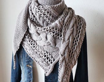 knit shawl pattern etsy