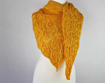 Shawl Knitting PATTERN PDF, Knitted Shawl Pattern, Lace Shawl Wrap, asymetrical Shawl SUNFLOWERS