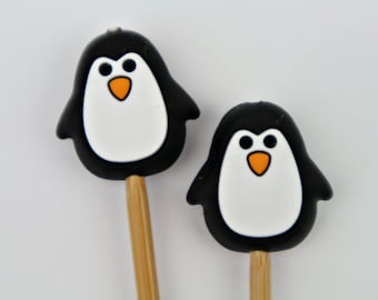 Stitch stopper knitting needle stopper 2 pieces penguin