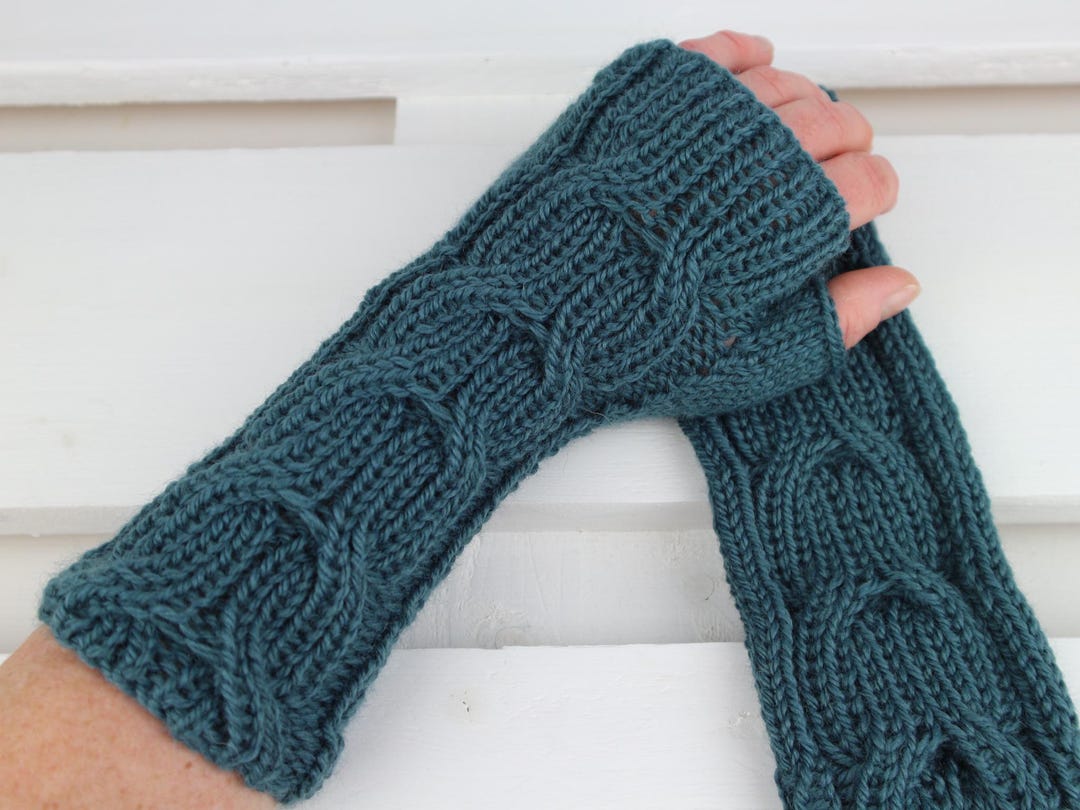 Knitting Pattern “calm” Mitts – Long Cable Fingerless Gloves – Warm and ...