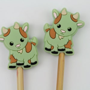 Stitch Stopper Knitting Needle Stopper 2 Pieces Cow