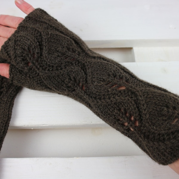 PDF Knitting Pattern - Emely Fingerless Mittens, Knit Fingerless Gloves, Wrist Warmer Pattern, DIY Knit mittens