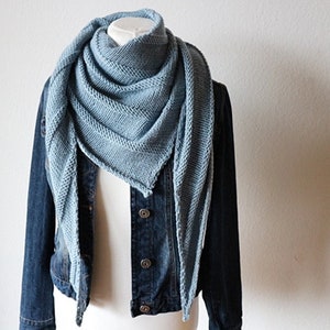 Shawl Knitting PATTERN PDF, Knitted Shawl Pattern, Lace Shawl Wrap, asymetrical Shawl Easy in english and german
