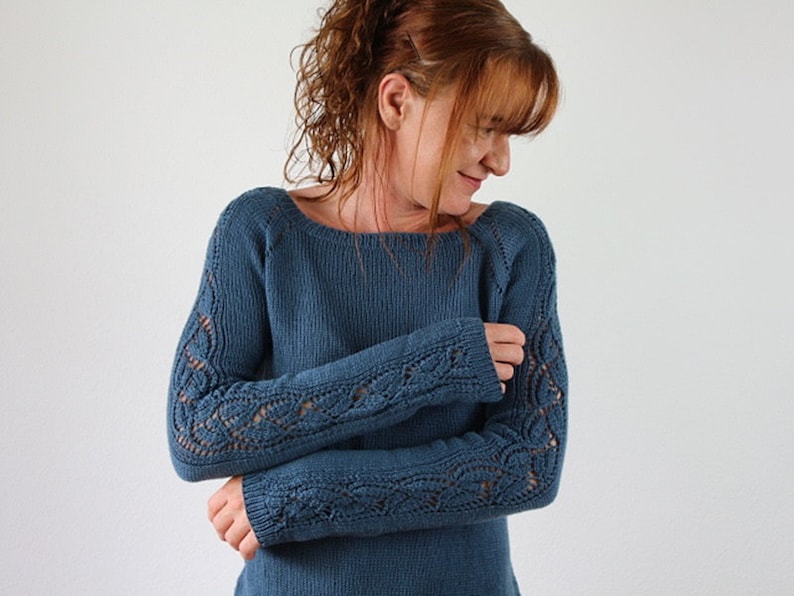 Simple Sweater knitting pattern Pullover Bella image 3