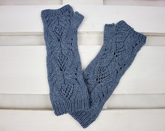 PDF Knitting Pattern - Avelon Fingerless Mittens, Knit Fingerless Gloves, Wrist Warmer Pattern, DIY Knit mittens