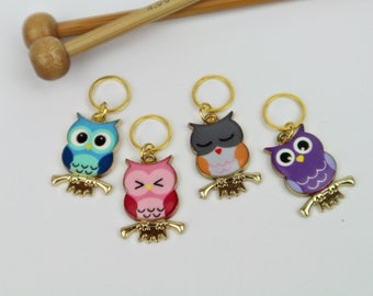 4 cute stitch markers with ring or carabiner